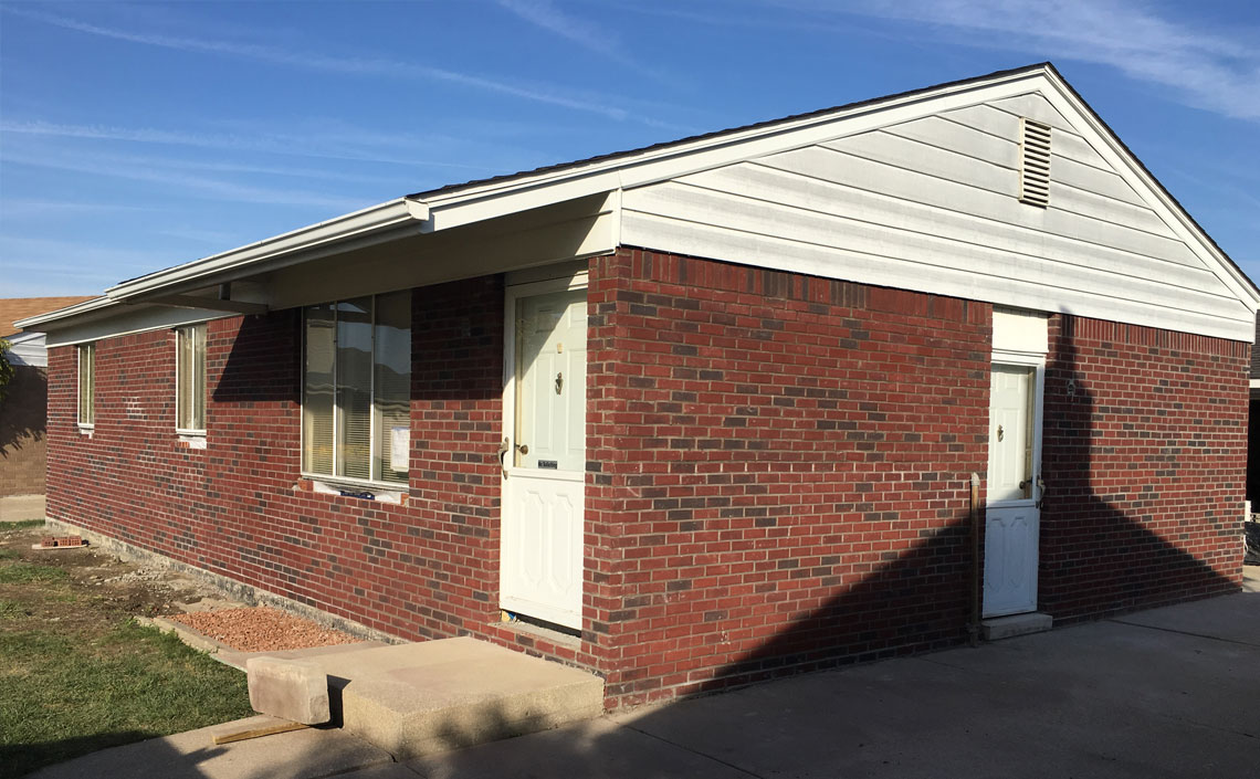 Brick facing on home